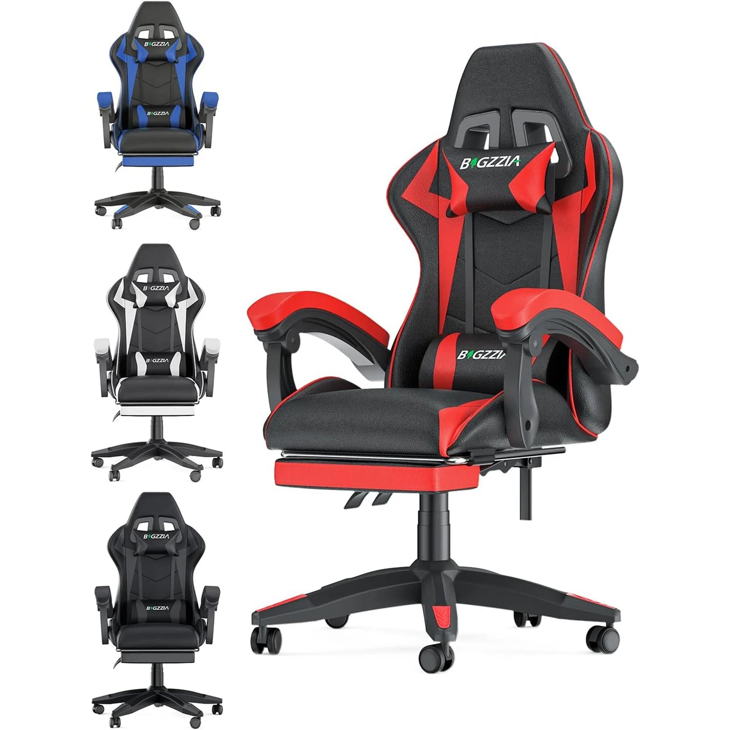 Ergonomic Gaming Chair with Footrest