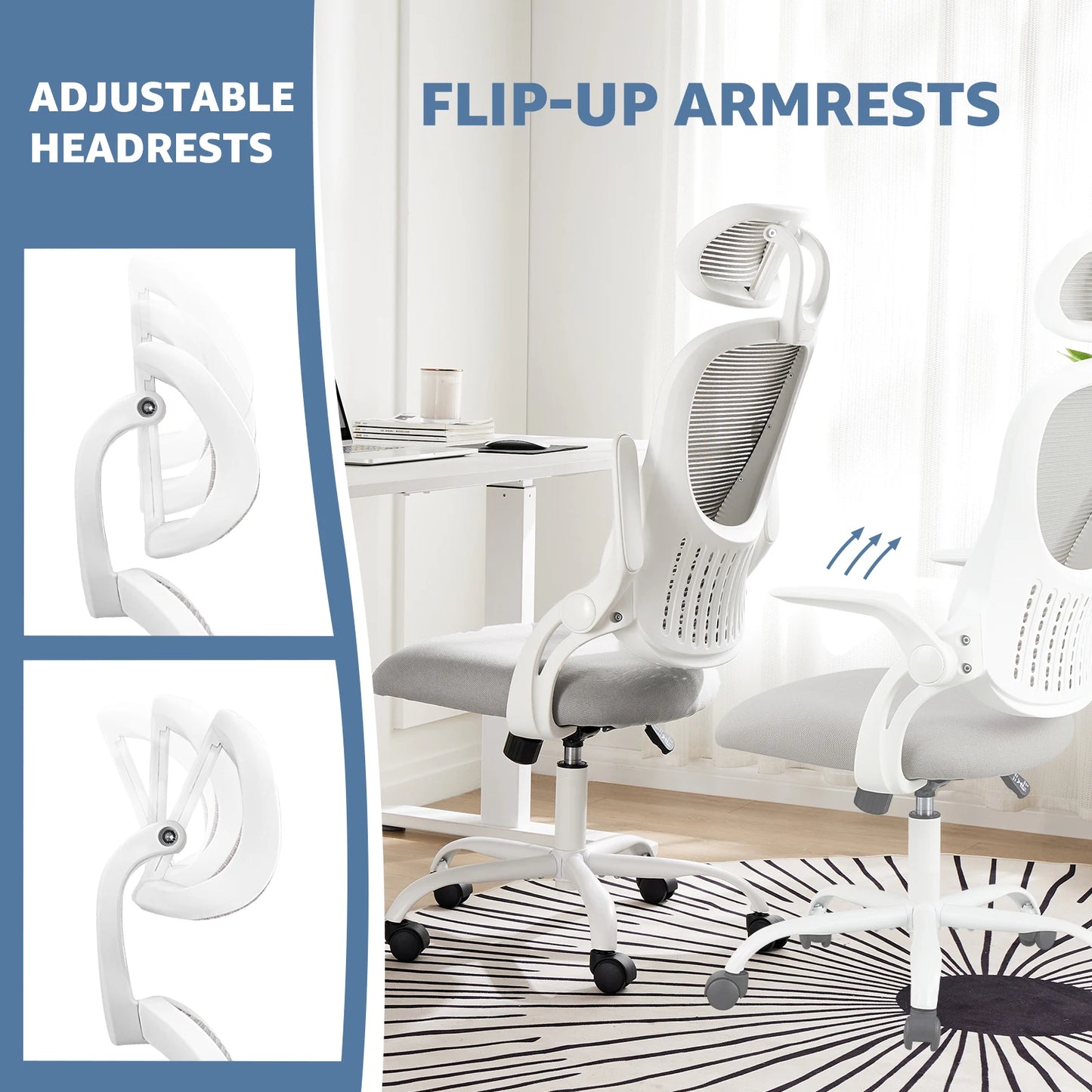 Gaming Chair with Flip-Up Arms