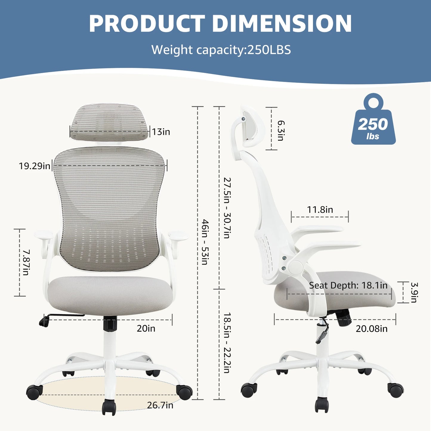 Gaming Chair with Flip-Up Arms