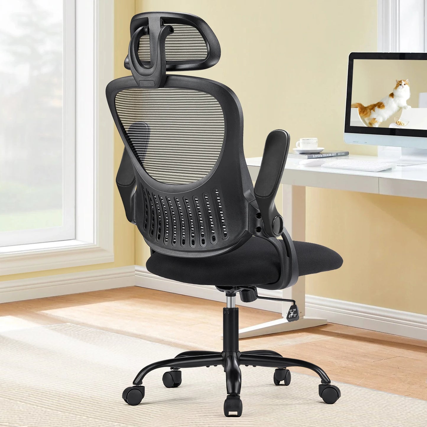 Gaming Chair with Flip-Up Arms