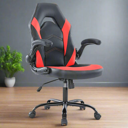 Leather Gaming Chair with Adjustable Armrests